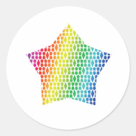 Bold Rainbow Honeycomb och Diamond Mönster star Runt Klistermärke