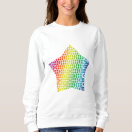 Bold Rainbow Honeycomb och Diamond Mönster star T Shirt