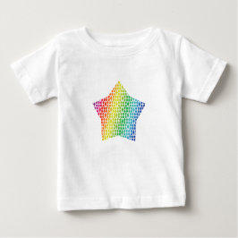 Bold Rainbow Honeycomb och Diamond Mönster star T Shirt