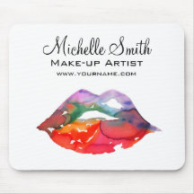 Bold Rainbow Läppar Watercolor Teckning Beauty Mak