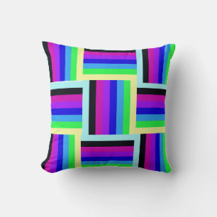 Bold Rainbow Rand 16 x 16 Round Kudde