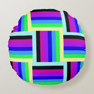 Bold Rainbow Rand 16 x 16 Round Rund Kudde