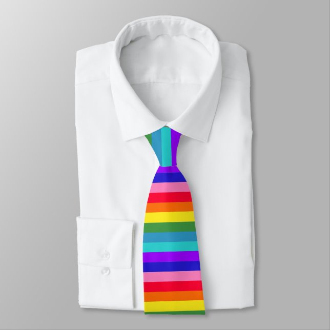 Bold Rainbow Rand Neck Tie. Slips (Bunden)