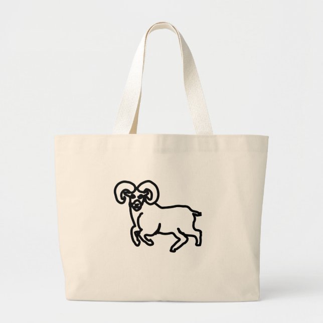 Bold Ram Zodiac Tote Bag Jumbo Tygkasse (Framsidan)