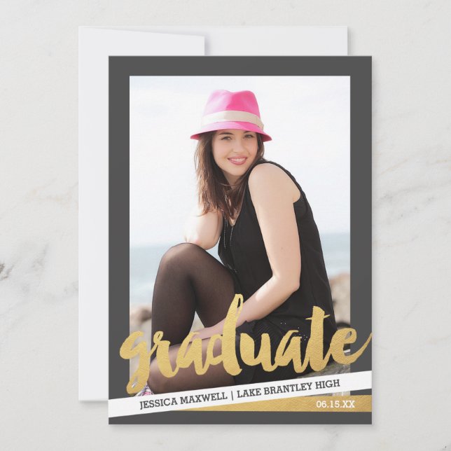 Bold Rand Photo Studenten Annoucement Meddelande (Framsida)