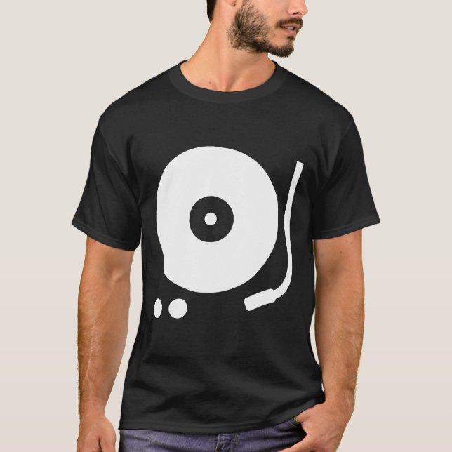 Bold Record Player Turntable Lp Vinyl Dj T-Shirt (Framsida)