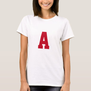 Bold Red Alphabet Brev Womens T-Shirt