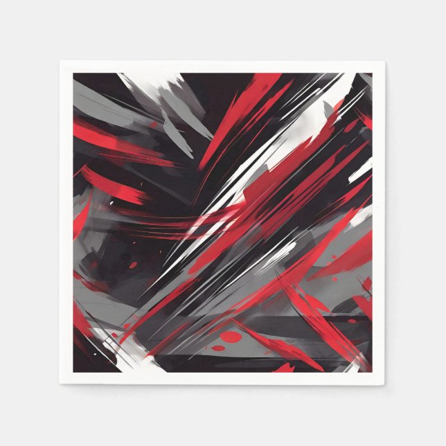 Bold Red and Grått Dynamic Pappersservett (Framsidan)