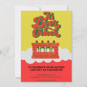 Bold Red and Gult Bachelor Party-inbjudan Inbjudningar
