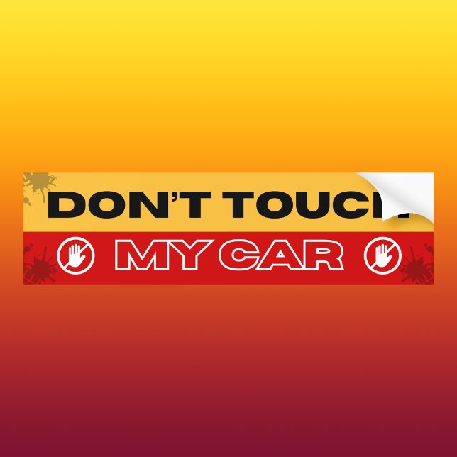Bold Red and Yellow Don't Touch My Car Bildekal (Skapare uppladdad)