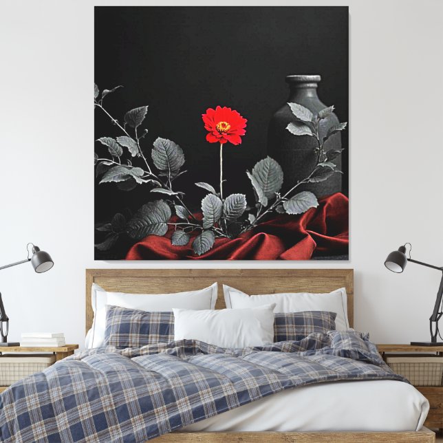 Bold Red Awakening Canvastryck (Insitu (sovrum))