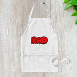 Bold Red Bad Förkläde<br><div class="desc">Ord är dåligt i fet rött teckensnitt. Den här designen ser ut att vara verkligen för dessa Apron</div>