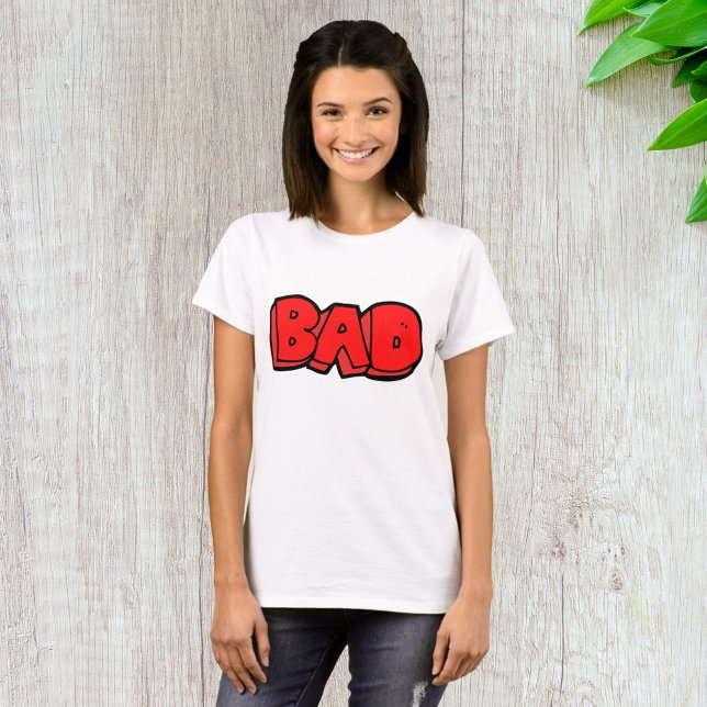 Bold Red Bad Graffiti Stil Text T Shirt (Skapare uppladdad)