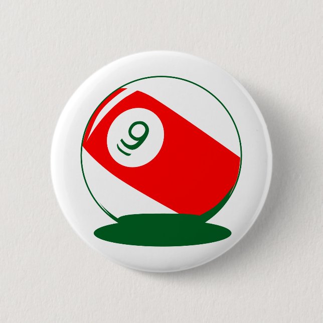 Bold Red Bassäng Boll Buttons-Classic Billiard Pat Knapp (Framsida)