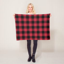 Bold Red Black Buffalo Play Lumberjack Mönster Fleecefilt