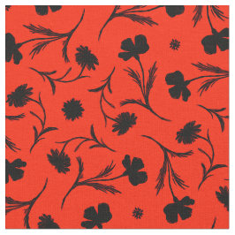 Bold Red Black Liberty Blommönster Classy Chic Tyg