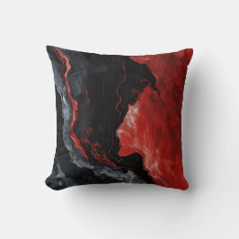 Bold Red, Black och White Marble dekorativ kudde