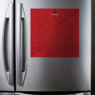 Bold Red Blommigt Calendar