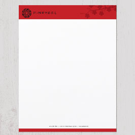 Bold Red Blommigt Letterhead