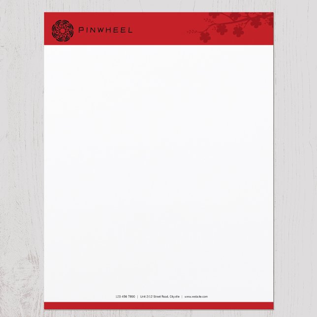 Bold Red Blommigt Letterhead (Skapare uppladdad)