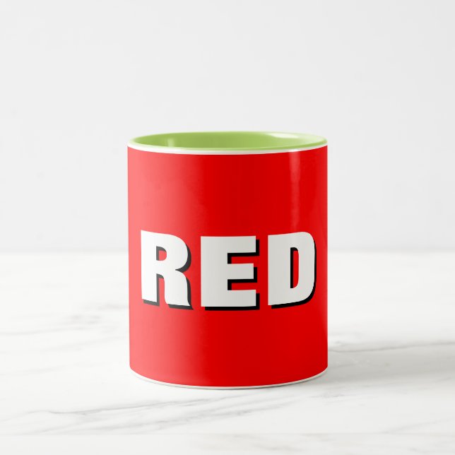 Bold Red Coffee Mug - Classic Ceramic Cup Två-Tonad Mugg (Center)