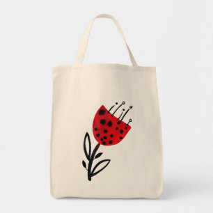 Bold Red Flower Toit Bag Tygkasse
