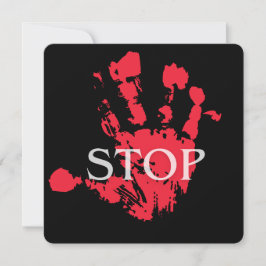 Bold Red Handprint "STOP" Warning Symbol – Activis Inbjudningar