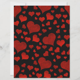 Bold Red Hearts Over Black Valentine's Day Paper