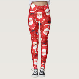 Bold Red Jultomten Novelty Party Leggings