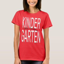 Bold Red Kindergarten Typography Back to School T Shirt