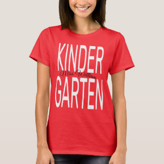 Bold Red Kindergarten Typography Back to School T Shirt