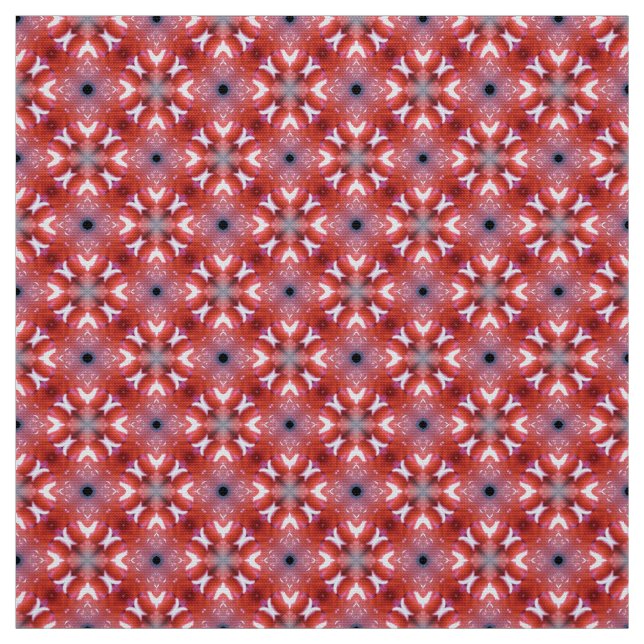 Bold Red Kor Tile Mönster Upholstoppning Fabric Tyg (Provkarta)
