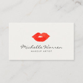 Bold Red Läppar Watercolor Makeup Artist Visitkort