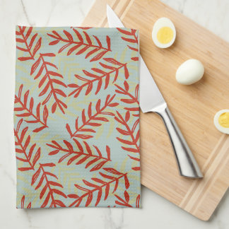 Bold Red Löv Mönster Kitchen Towel Kökshandduk