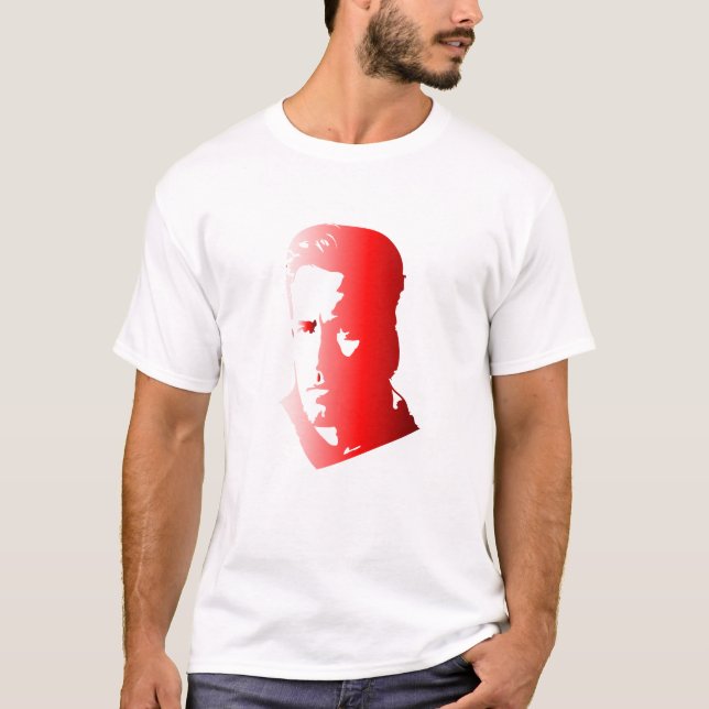 Bold Red Male Silhouette - Modern konstnärlig port T Shirt (Framsida)