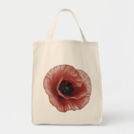 Bold Red Poppy Botanical Art Design Tygkasse