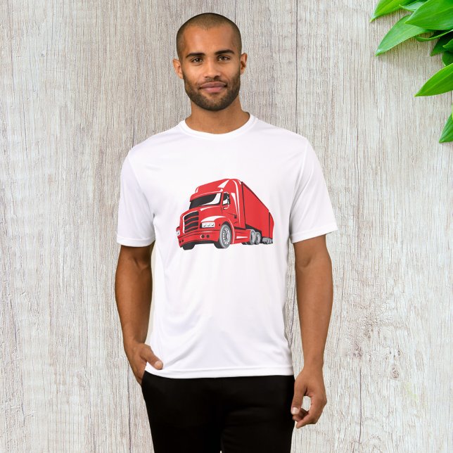 Bold Red Semi-Lastbil Big Rig Trucker T Shirt (Skapare uppladdad)