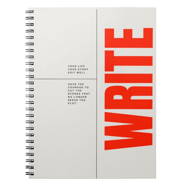 Bold Red Typographic Notebook Journal Anteckningsbok (Framsidan)