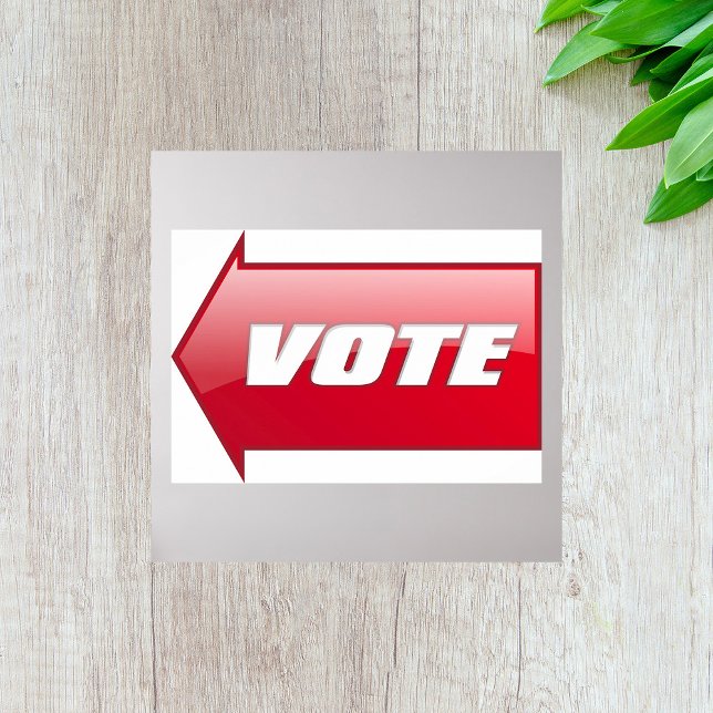 Bold Red Vote Arrow Sign Valection Kampanj Votion Poster (Skapare uppladdad)