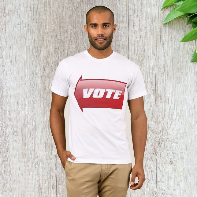 Bold Red Vote Arrow Sign Valection Kampanj Votion T Shirt (Skapare uppladdad)