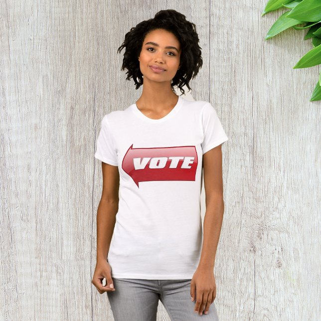 Bold Red Vote Arrow Sign Valection Kampanj Votion T Shirt (Skapare uppladdad)