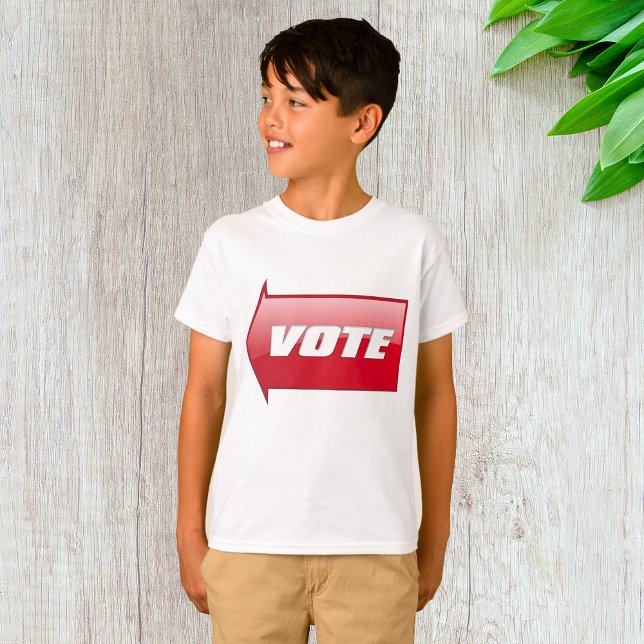 Bold Red Vote Arrow Sign Valection Kampanj Votion T Shirt (Skapare uppladdad)