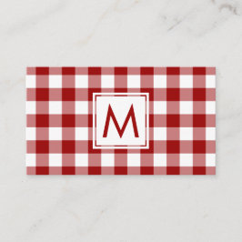 Bold Red White Buffalo Play Mönster Monogram Visitkort