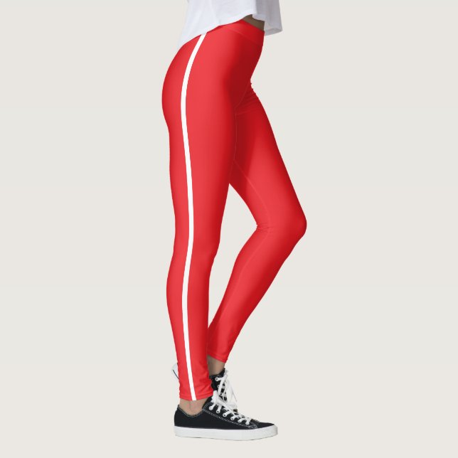 Bold Red & White Gym Leggings (Höger)