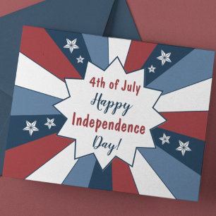 Bold Red White och Blue Patriotic Stars Helg Vykort
