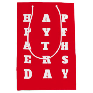 Bold Red White Typography Lycklig Fars dag