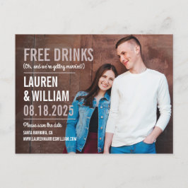 Bold Request EDITABLE FÄRG Save Date Postcard Vykort