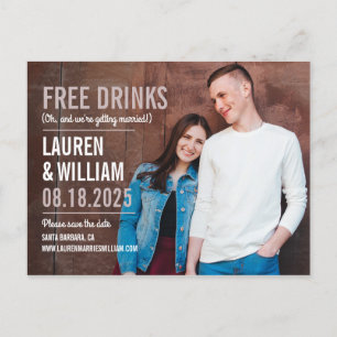 Bold Request EDITABLE FÄRG Save Date Postcard Vykort