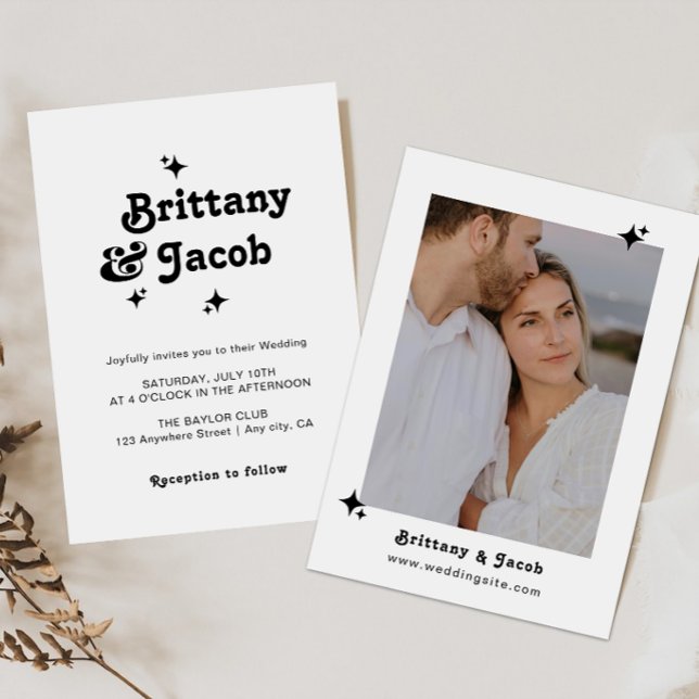 Bold Retro Chic Wedding Invitation Inbjudningar (Skapare uppladdad)