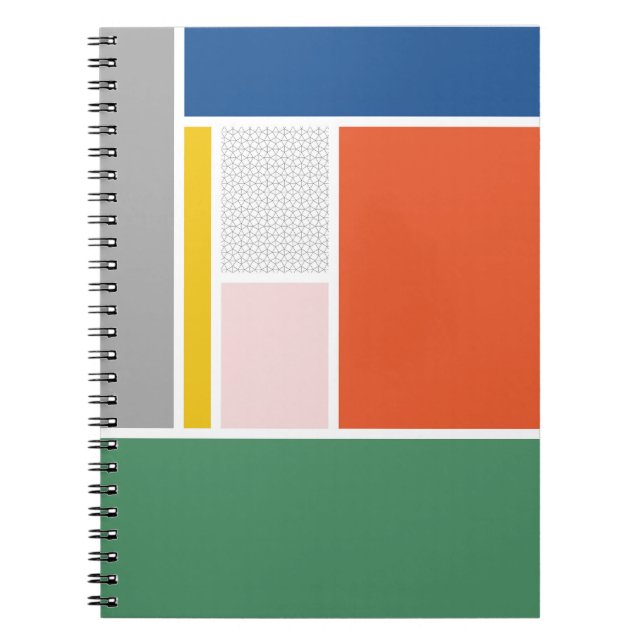 Bold Retro Färg Block Geometric Art Anteckningsbok (Framsidan)
